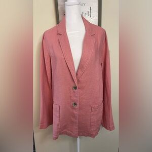 Coldwater Creek 100 % Linen Jacket Blazer Vintage Rose Size Small. NWOT